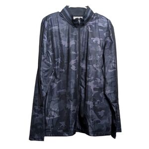 And1 Basketball Jacket Black Gray Camouflage Men's Large Sports Collar Zipper